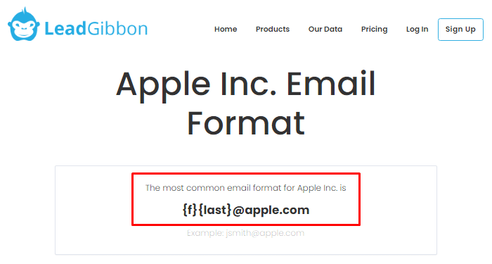 leadgibbon.com email format lookup